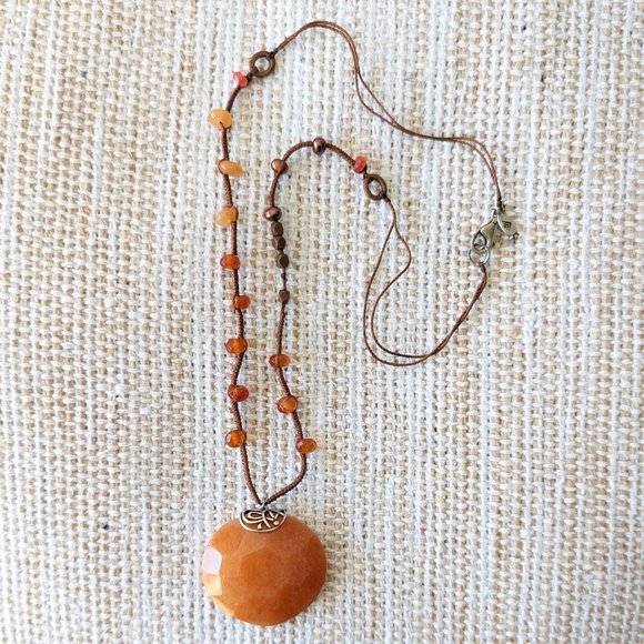 Silpada "Moroccan Sunset" Orange Aventurine Gemstone Necklace  N2453 - Picture 3 of 4